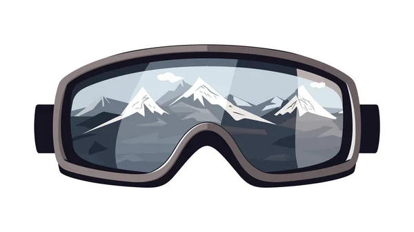 Kış Sporu Ikonu Kayak Snowboard Gözlükleri Beyaz Arka Planda Düz — Stok Vektör