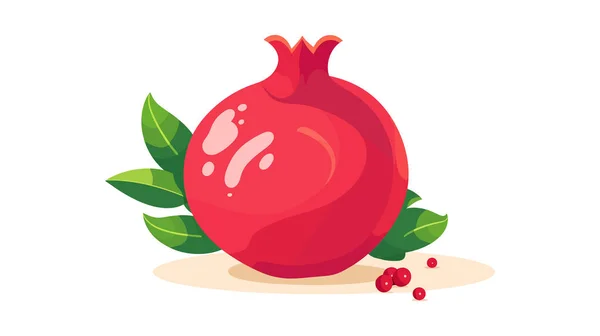Granátové Jablka Plochá Ilustrace Granátového Jablka Izolovaného Bílém Pozadí Vektorová — Stockový vektor