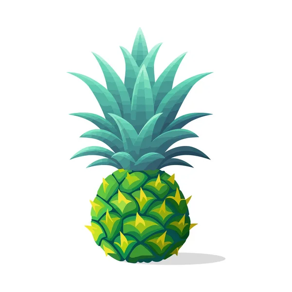 Pineapple Fruit Cartoon Flat Icon Isolated White Vector Illustration — Stock Vector