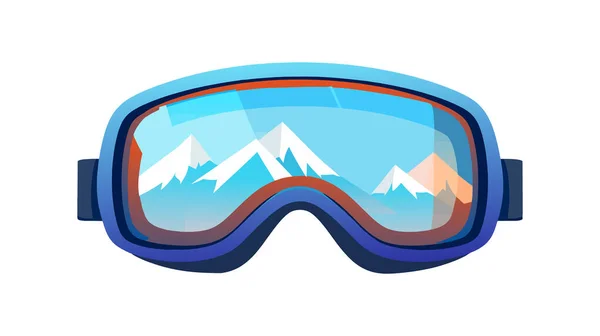 Winter Sport Icon Goggles Skiing Snowboarding Isolated White Background Flat — Stock Vector