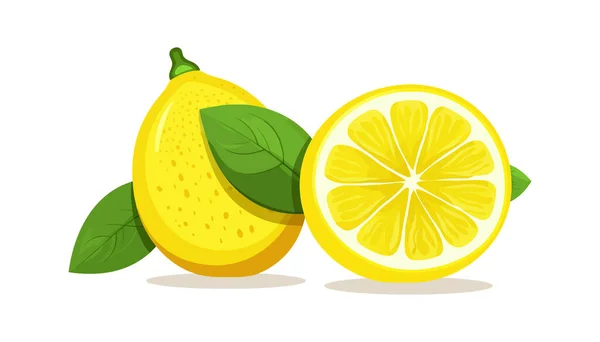 Žlutý Citron Listy Šarlatovém Stylu Bílém Pozadí Pozadí Vektorová Ilustrace — Stockový vektor