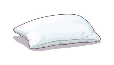 Uyuyan yastığın düz çizimi beyaz arka planda izole edilmiş. Vektör illüstrasyonu