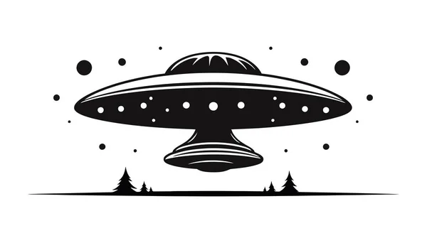 Flat Ufo Icon Design Simple Alien Ship Symbol Vector Illustration — Stock Vector