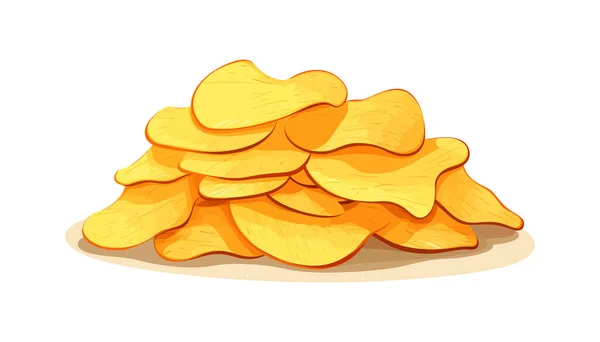 Aardappelchips Collectie Vector Illustratie Chips Vectorillustratie — Stockvector