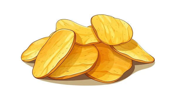 Collection Chips Pommes Terre Puces Illustration Vectorielles Illustration Vectorielle — Image vectorielle