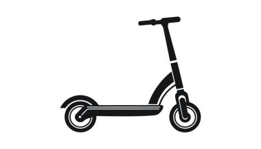 Scooter simgesi tasarımı beyaz arkaplanda izole edildi. Düz stil elektrikli scooter. Vektör illüstrasyonu