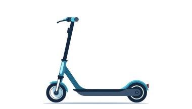 Scooter simgesi tasarımı beyaz arkaplanda izole edildi. Düz stil elektrikli scooter. Vektör illüstrasyonu
