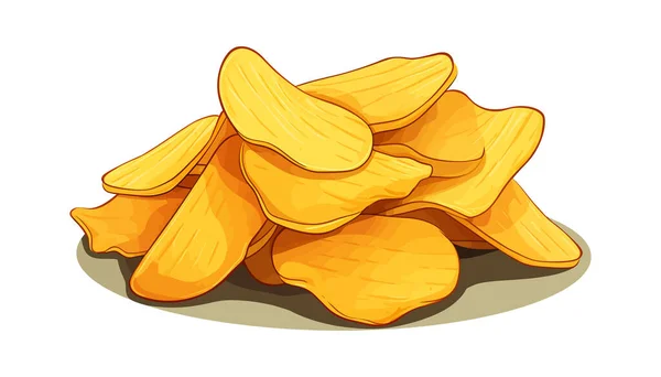 Kartoffelchips Sammeln Vektor Illustrationschips Vektorillustration — Stockvektor