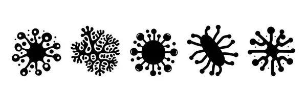 Набір Іконок Бактерій Суперкубиків Вірусів Ізольовано Векторні Ілюстрації — стоковий вектор