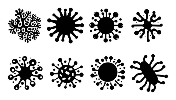 Set Bacteria Superbugs Viruses Icons Isolated Vector Illustration — Stock Vector