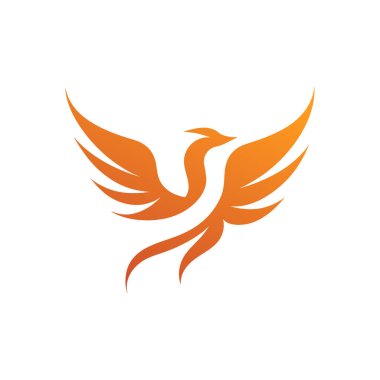 Phoenix Halka Kanatları logosu. Şahin Kartal kuş logosu simgesi. Vektör illüstrasyonu