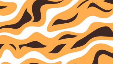 Kaplan çizgili desen. Soyut hayvan baskısı. Vektör illüstrasyonu