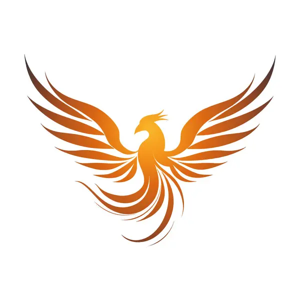 Phoenix Halka Kanatları logosu. Şahin Kartal kuş logosu simgesi. Vektör illüstrasyonu