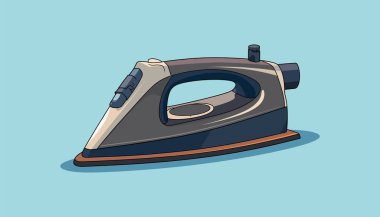 Elektrikli ütü ikonu. Elektrikli demirin düz simgeleri izole edilmiş. Vektör illüstrasyonu