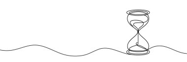 Tek bir çizgiyle çizilmiş kum saati. Vektör illüstrasyonu