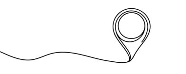 Bir satır biçiminde gösterilen konum işareti izole edildi. Vektör illüstrasyonu