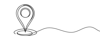 Bir satır biçiminde gösterilen konum işareti izole edildi. Vektör illüstrasyonu