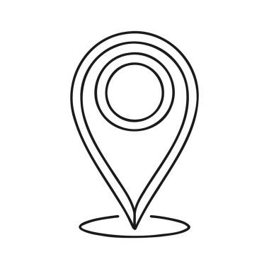 Bir satır biçiminde gösterilen konum işareti izole edildi. Vektör illüstrasyonu