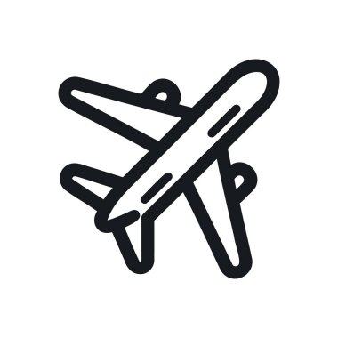 Uçak doğrusal simgesi izole edildi. Vektör illüstrasyonu