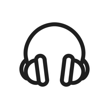 Kulaklıklar düz simge. Vektör illüstrasyonu