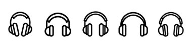 Kulaklıklar düz simge. Vektör illüstrasyonu