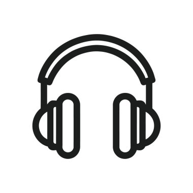 Kulaklıklar düz simge. Vektör illüstrasyonu