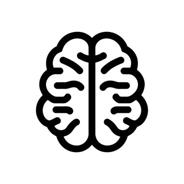 Beyin çizgisi simgesi izole edildi. Vektör illüstrasyonu