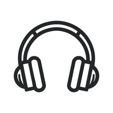 Kulaklıklar düz simge. Vektör illüstrasyonu