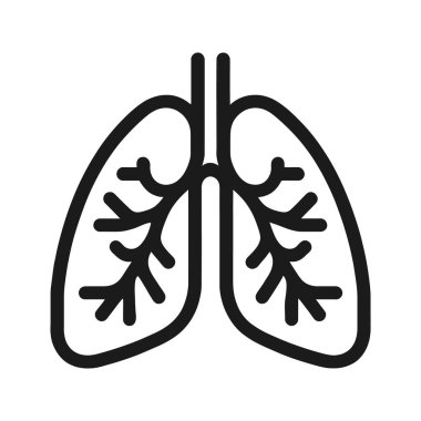 Akciğer vektör simgesi. Sağlıklı bir insanın ciğerleri. Vektör illüstrasyonu