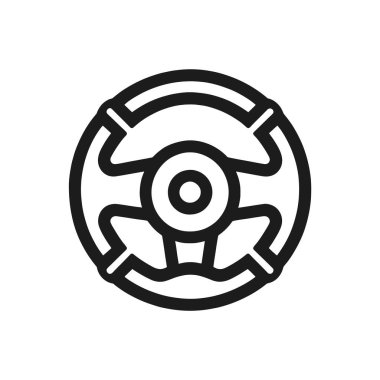 Direksiyon ikonu. Beyaz arka planda doğrusal stil işareti. Vektör illüstrasyonu