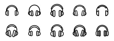 Kulaklıklar düz simge. Vektör illüstrasyonu