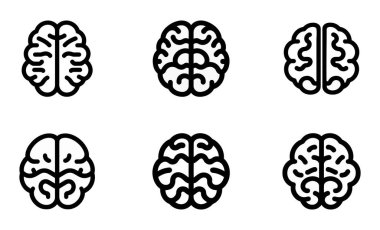 Beyin çizgisi simgesi izole edildi. Vektör illüstrasyonu