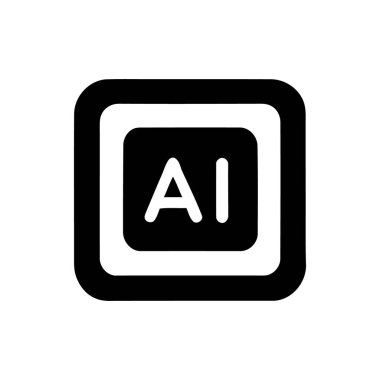 Yapay zeka yapay zeka simgesi izole edildi. Vektör illüstrasyonu