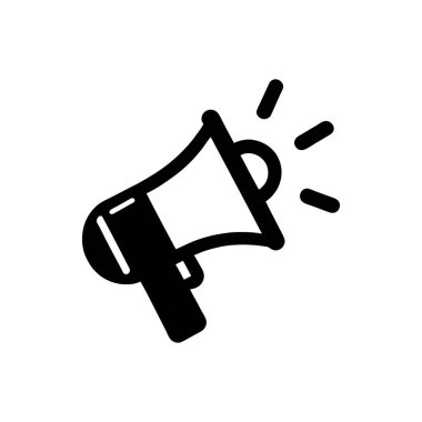 Megafon düz ikon doğrusal izole edildi. Vektör illüstrasyonu