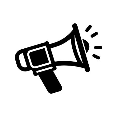 Megafon düz ikon doğrusal izole edildi. Vektör illüstrasyonu