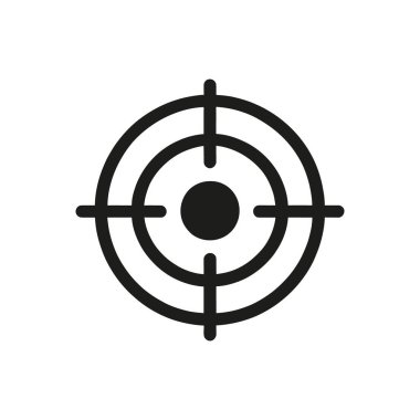 Hedef simgesi. Görüş veya hedef simgesi izole edildi. Vektör illüstrasyonu