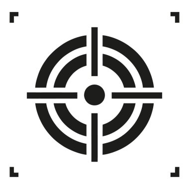 Hedef simgesi. Görüş veya hedef simgesi izole edildi. Vektör illüstrasyonu