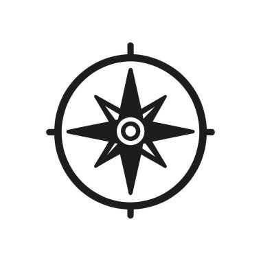 Pusula simgesini izole. Vektör çizim