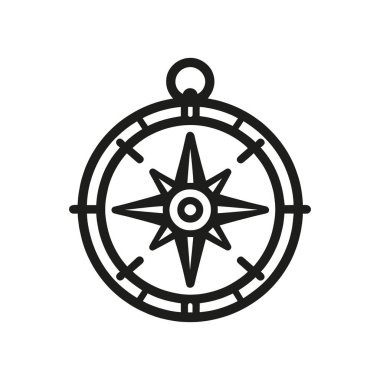 Pusula simgesini izole. Vektör çizim