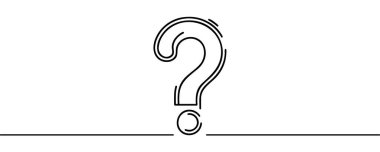 Question mark linear background. One continuous drawing of a question mark. Vector illustration.