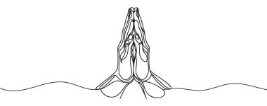 Sürekli bir insan eli çizimi dua ederken katlanır.