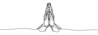 Sürekli bir insan eli çizimi dua ederken katlanır.