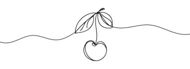 Bir kiraz çiçeğinin aralıksız çizimi.