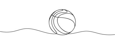 Sürekli bir çizgi çizme. Basketbol simgesi. Vektör çizim.