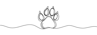 Paw pad.vector illüstrasyonunun aralıksız bir çizimi.