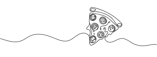 Eine Durchgehende Linienzeichnung Eines Stücks Pizza Vektorillustration Vektorgrafiken