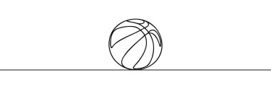 Bir basketbol topu tek sıra halinde çizilir. Top çizgilerinin aralıksız çizimi.