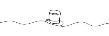 Devamlı bir şapka çizimi. Bir çizgi arkaplan çiziyor. Vektör illüstrasyonu