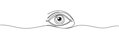 Göz sürekli bir çizgiyle çizilir. Vektör illüstrasyonu.