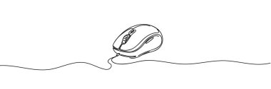 Bilgisayar faresi simgesinin aralıksız çizimi. İfade illüstrasyonunun minimalist çizimi.